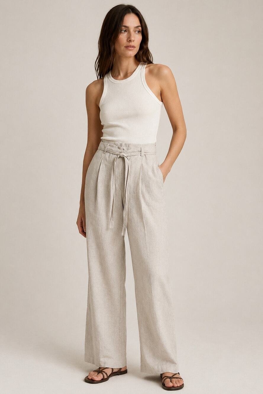 ROARI Louise Trouser in Oatmeal – Size 24 – NWT
